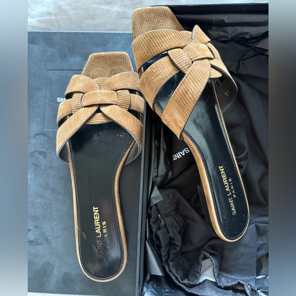 Saint Laurent Tribute Nu Pieds Suede Sandals size 38 - Picture 6 of 8